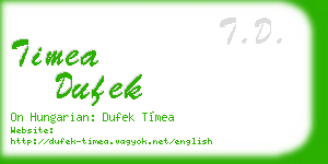 timea dufek business card